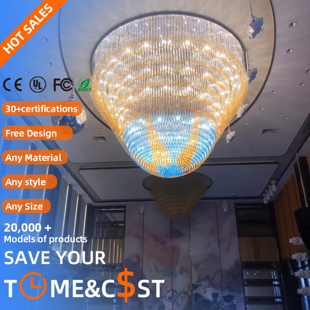 Custom Modern Luxury LED Glass Crystal Pendant Lighting Ceiling Lamp Fixture for Villa Decoration Unique Chandelier Light