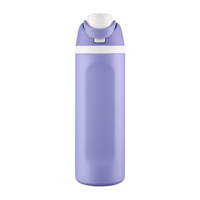 Bouteille d'eau en acier inoxydable à double paroi et à isolation sous vide, écologique, avec logo personnalisé, 24 oz, anti-fuite, avec paille et poignée