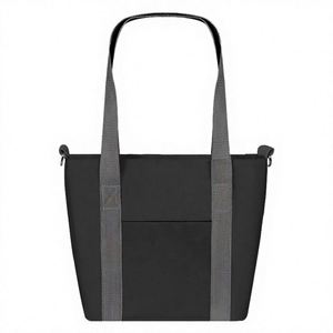 Sac à bandoulière personnalisé brodé en toile épaisse pour usage quotidien, avec garniture color-block, sac à main décontracté, sac fourre-tout en toile - Product Image 2