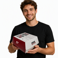 Boîte à hamburger en carton personnalisée à bas prix, emballage jetable pour fast-food, conteneur OEM avec faible MOQ
