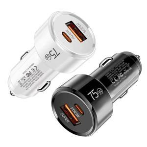 Caricabatterie da <span class=keywords><strong>Auto</strong></span> Portatile 75W QC3.0 30W PD 45W con Doppia Porta USB-C, Ricarica Super Veloce <span class=keywords><strong>per</strong></span> l'Alimentazione degli Elettrodomestici in <span class=keywords><strong>Auto</strong></span> - Product Image 1