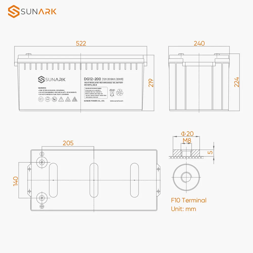 Ritar Gel Solar Batterij 12V 100ah 150ah 200ah 250ah Diepe Cyclus Lood Zuur Batterijen Voor Huis