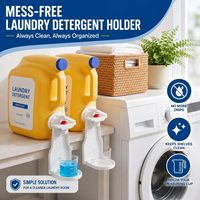 Lot de 2 supports de distributeur de lessive anti-goutte avec bacs de récupération et interrupteurs de buse à pression facile pour lessive liquide