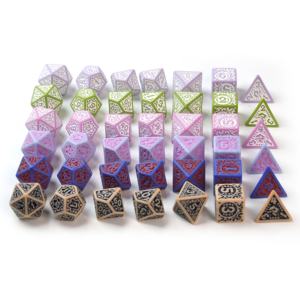 סיטונאי רטרו אקרילי קובייה פוליהדראמין קובייה מקל על קוביות פלסטיק להגדיר קוביות עבור משחק שולחן - Product Image 2