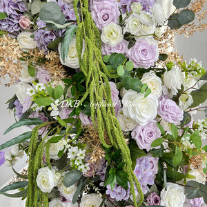 Arco de Flores Artificiales para Bodas al Aire Libre, Arco de Flores Artificiales Morado Personalizado para Decoración de Bodas - Product Image 4