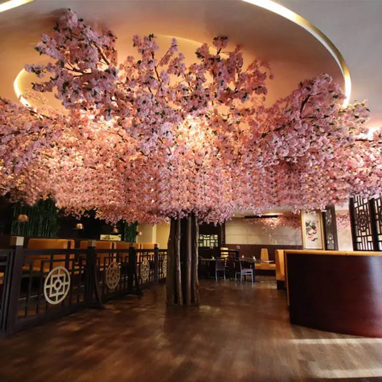 artificial cherry blossoms pink tree wedding decor fiberglass flower Wedding Table Centerpieces Artificial Cherry Blossom Tree