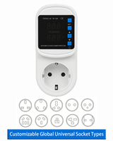 Prise de courant avec protection automatique contre les surtensions et les surcharges de courant, AC 110V-220V, réglable, 16A, protection contre les surtensions numériques