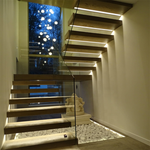 DAIYA <span class=keywords><strong>escalier</strong></span> en bois avec semelle en bois de hêtre en verre trempé - Product Image 4