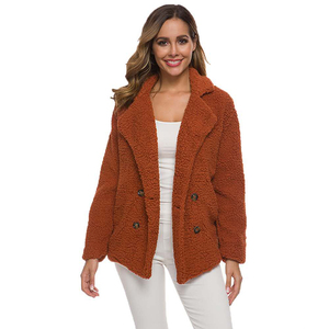 Cálido Rebeca femenina de <span class=keywords><strong>manga</strong></span> larga otoño suéteres mujeres Cordero suéter de <span class=keywords><strong>La</strong></span> Rebeca Casual Chaquetas de punto para mujeres - Product Image 2