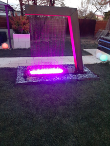 Fuente de Agua Metálica en Cascada de Acero Corten con Luz - Product Image 4