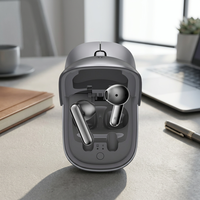 Souris sans fil 2-en-1 avec étui de chargement et écouteurs intégrés – Accessoire de voyage pour ordinateur portable et bureau
