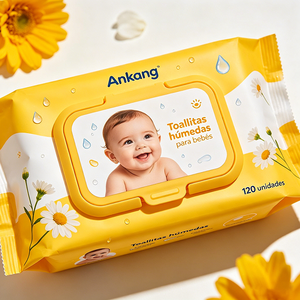 Lingettes humides pour bébé OEM, peau sensible, sans parfum, aloe vera, ultra-douces, épaisses, non tissées, emballage personnalisé en gros, lingettes pour nouveau-nés - Product Image 2