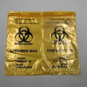 La plastica della materia prima ecologica può essere stampata su misura LOGO LDPE sacchetto per campioni di canguro a rischio biologico