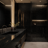 Carrelage en granit noir Galaxy - Poli, polyvalent, pour cuisine, salle de bain, salle à manger, style design chinois, finition surface affinée