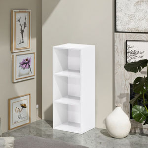 Librería Cúbica Móvil de Madera Blanca Más Vendida, Mueble Pequeño para Sala de Estar con Panel de Madera para Dormitorio - Product Image 2