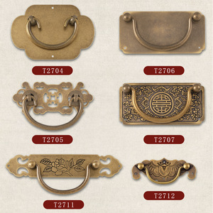 Manijas de latón estilo antiguo para cajones y puertas de gabinetes, herrajes para muebles T2704 T2705 T2711 T2712 - Product Image 1