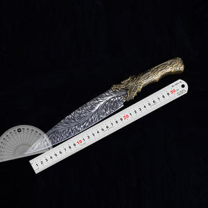 سكين الطاهي المذبح لونجكوان القديمة ، مقبض نحاسي من الفولاذ المقاوم للصدأ ، سكين أداة ذبح عظام اللحم - Product Image 3