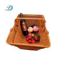 Panier de rangement en rotin Panier de rangement tissé à la main Panier à fleurs Bakset de fruits
