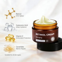 Crème Visage Anti-Âge Haute Qualité au Rétinol, Vitamine C et Collagène pour l'Élimination des Taches de Rousseur, la Réduction des Rides et l'Éclaircissement des Taches Brunes