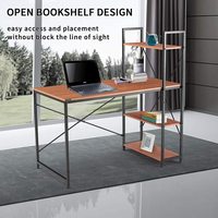 Bureau d'ordinateur portable pour ordinateur, bureau de jeu Compact, Table d'écriture, pour PC, bureau à domicile, étagère de rangement à 4 niveaux