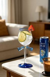 Offre Spéciale – Verre à vin bleu avec nœud, polyvalent pour jus et champagne, idéal pour mariages, fêtes, souvenirs d'entreprise, décoration de table, cadeau, <span class=keywords><strong>verrerie</strong></span> - Product Image 5