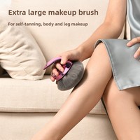 Pinceau tampon portable multi-usage à tête champignon en nylon avec manche en plastique pour poudre libre, fard à joues, lotion corporelle et maquillage - 1 pièce
