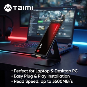 Taimi M.2 NVMe Gen3 PCIe SSD 256 Go Nouveau 3D NAND TLC 3500 Mo/s en lecture pour PC portable/de bureau gaming sans fil, mise à niveau, boîtier plastique - Product Image 2