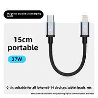Câble de données à charge rapide 240W à aspiration magnétique, tressé, court, en cuivre pur, double pour téléphones mobiles – Usine de Shenzhen