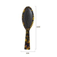 Brosse à cheveux personnalisée OEM en acétate avec coussin, poils métalliques, brosse à picots en acier inoxydable, brosse démêlante antistatique, vente en gros