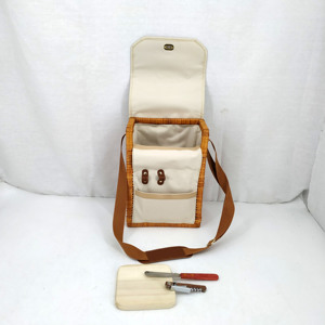 Estante de mimbre para almacenamiento de alimentos y frutas, cesta de pícnic con correa para el hombro, <span class=keywords><strong>2</strong></span> botellas de mimbre - Product Image 2