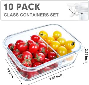 Hot Sales Pressed Eco-Friendly Microwave Safe Glass Food <b>Container</b> Leakproof Bento Lunch Box Meal Prep Storage Kitchen Use - Product Image 2