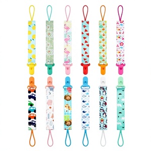 Conjunto de 12 Prendedores de Chupeta com Alça de Poliéster, Suporte de Chupeta para Bebês, Prendedores com Vários Designs para Meninos e Meninas, Corrente para Chupeta - Product Image 1