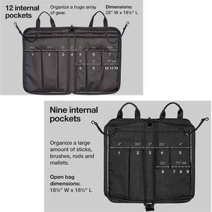 Sac de bâton de tambour noir professionnel à percussion, sac de baguette en bois bon marché - Product Image 4