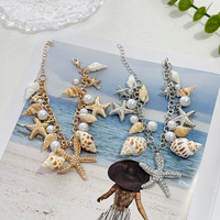 Bijoux de plage d'été pour femmes-Accessoires de poignet en couches inspirés de la marée Tendance Boho Ocean Style Starfish Seashell Bracelet