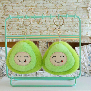 Porte-clés en peluche Avocat Kawaii, <span class=keywords><strong>vert</strong></span>, duveteux et moelleux, avec visage à langue sortie, pour décoration de <span class=keywords><strong>sac</strong></span> à dos pour filles - Product Image 5