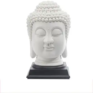 Buddha di Disegno Semplice Feng Shui Artigianato Souvenir Antico Buda Testa Salotto Ornamento di Porcellana Bianca Testa di Buddha Decorazione Della Casa