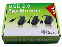 Módem de Datos y Fax Externo USB con Cable OEM de 56Kbps V.90 V.92 para Win XP/Vista/Win7/8/10/Linux