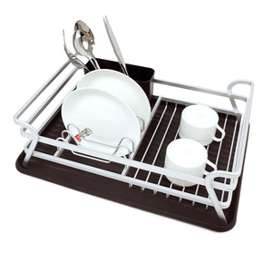 Escurridor de Platos Cuadrado de Aluminio con Bandeja de Secado Rápido para Cocina - Product Image 1