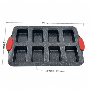 Muffin Pan Non Stick Carbon Steel 8 Cup Rectangular Baking Pan Oven Safe Dark Gray - Product Image 4
