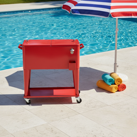 Chariot isotherme moderne personnalisable en métal multi-matériaux avec panneau solaire, boîte isolée en aluminium 60L, logo personnalisé, pour canettes de bière