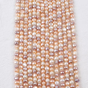 ไข่มุกน้ำจืดแท้ทรงบาร็อคแบบมันเงาสองด้าน ขนาด 5-6 มม. ยี่ห้อ Zhuji ร้อยเชือกพร้อมรูด้านข้าง สำหรับงาน DIY และวัสดุทำเครื่องประดับ - Product Image 3