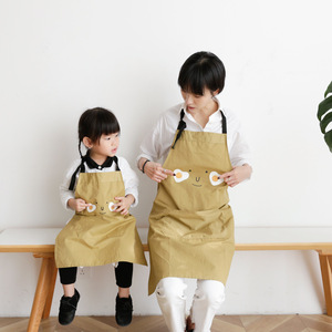 Little Flower Emoji Parent Child Apron Cartoon Adjustable Antifouling For Family Matching Outfits - Product Image 3
