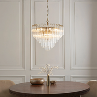 Lustre en verre transparent à 12 lumières avec bords angulaires, LED dimmable, certifié CCC.CE.RoHS, garantie 3 ans pour la maison et les mariages