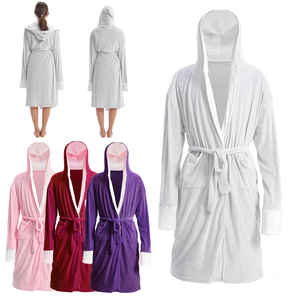 Factory Flannel Hooded Warm Mink Bath Robe Soft <strong>Housecoat</strong> <strong>for</strong> Men <strong>Women</strong> Adult Plush Fleece Dressing Gown Knee Length <strong>for</strong> Spring - Product Image 6