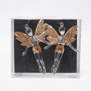 Adornos Navideños de Plástico Acrílico Transparente de Alta Calidad, Ángel Decorativo Color Champán - Product Image 1