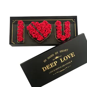 Роскошная прямоугольная коробка для цветов, сохраненная Подарочная коробка на День Матери с надписью «mom deep I love you», Цветочная коробка для мамы