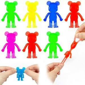 Jouet anti-stress personnalisé - Figurine en forme d'ours extensible en gel souple TPR coloré à presser et à tirer pour soulager le stress - Product Image 1