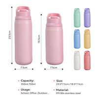 Bouteille d'eau isotherme colorée pour enfants, en acier inoxydable à double paroi, anti-fuite, 350 ml/750 ml, avec logo personnalisé, pour l'école