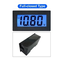Meteran Tegangan DC Tertanam Mini Dua Kawat LCD Digital Voltmeter Sepeda Listrik Tampilan Lampu Latar Biru Kelas Akurasi 1% 2 Digit