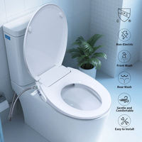 Siège de toilette rond moderne autonettoyant avec double buse Installation facile Lavage arrière et féminin sans câblage Bidet tendance